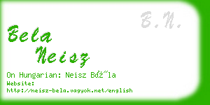 bela neisz business card